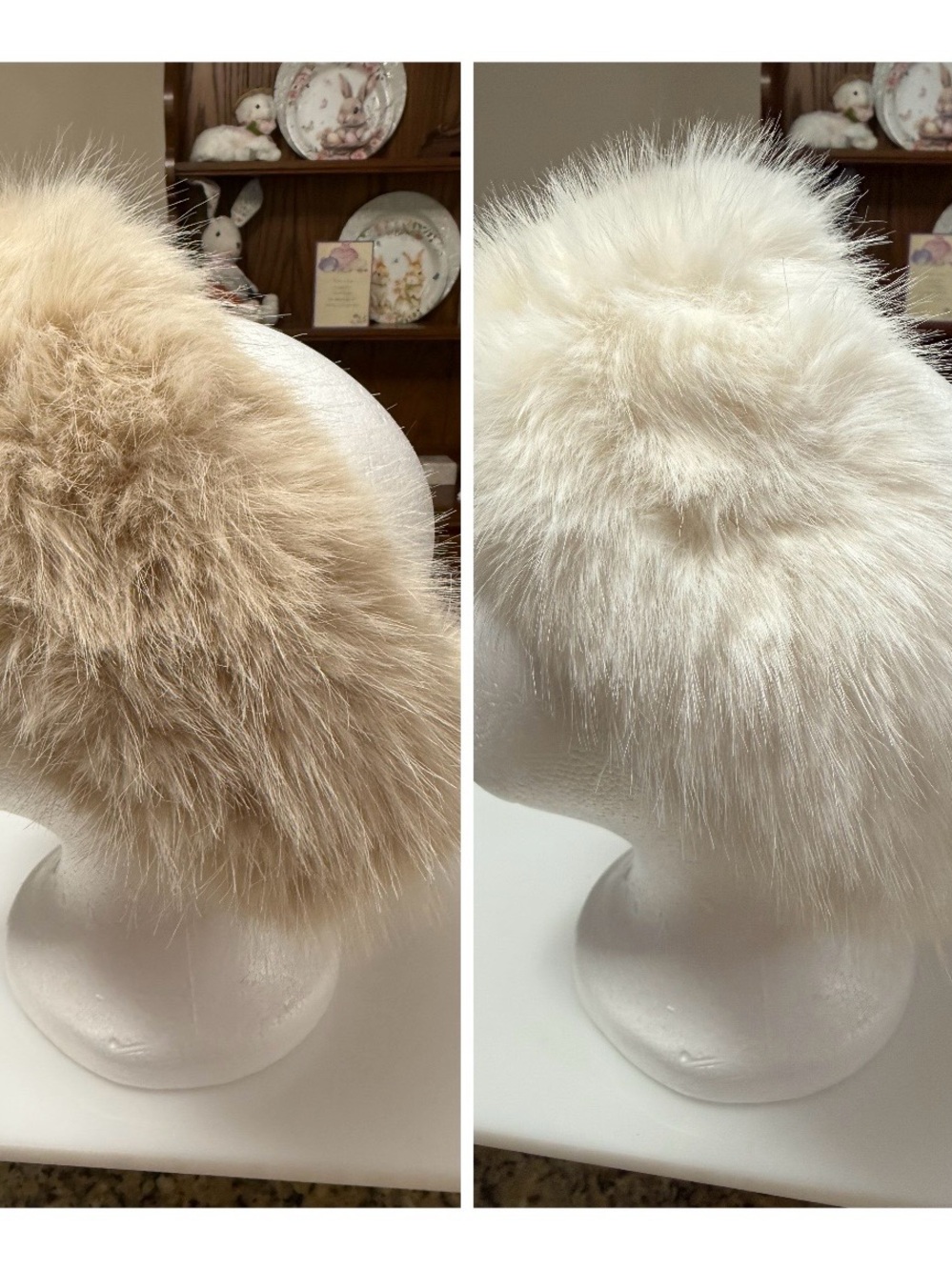 Luxury Faux Fur Ear Warmer Headband - Cream